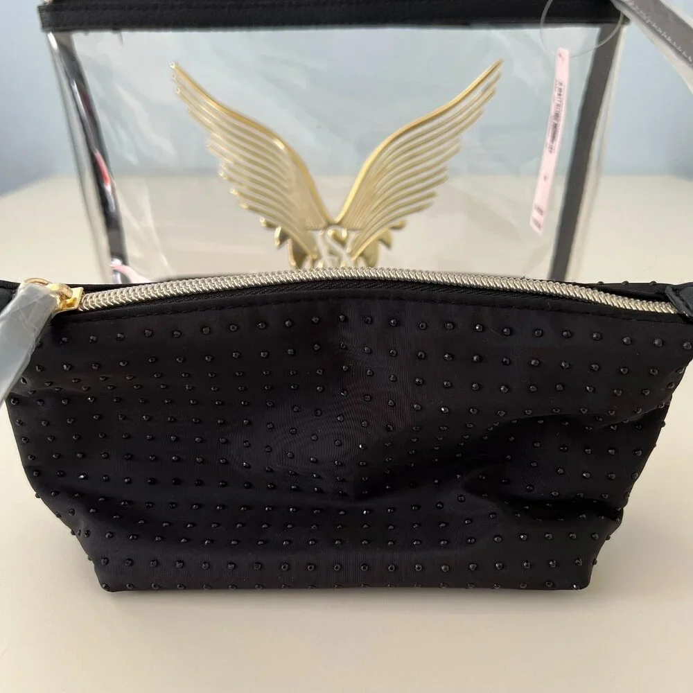Victoria's Secret 2-piece Cosmetic/Make-up Bag Black & Gold 2025 Fashion Show
